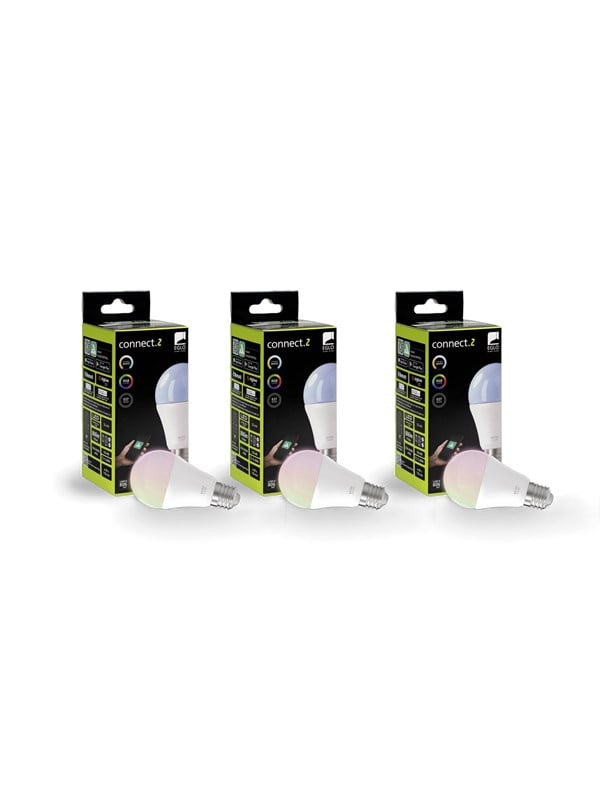 EGLO CONNECT.Z E27 A60 opal SMART pære M/FARVER(RGB) OG TUNABLE WHITE - 3 pak