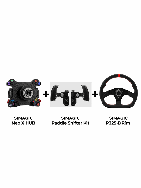 Simagic Neo X Hub + Paddle Shifter + P-325-D Leather - Simracing Bundles