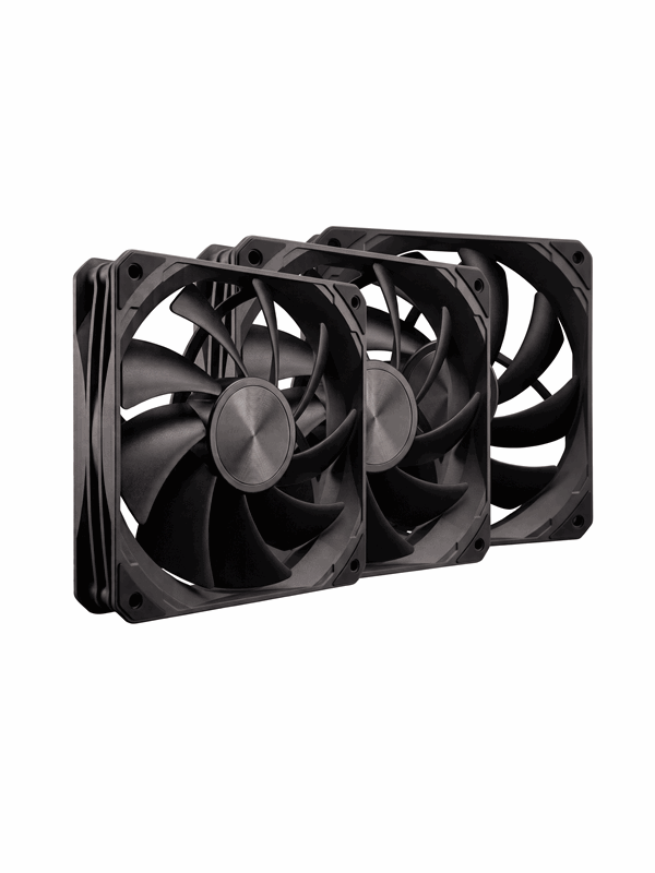 DUTZO F120 Performance (3-pack) - Kabinet køler - 120mm - Sort - 33 dBA