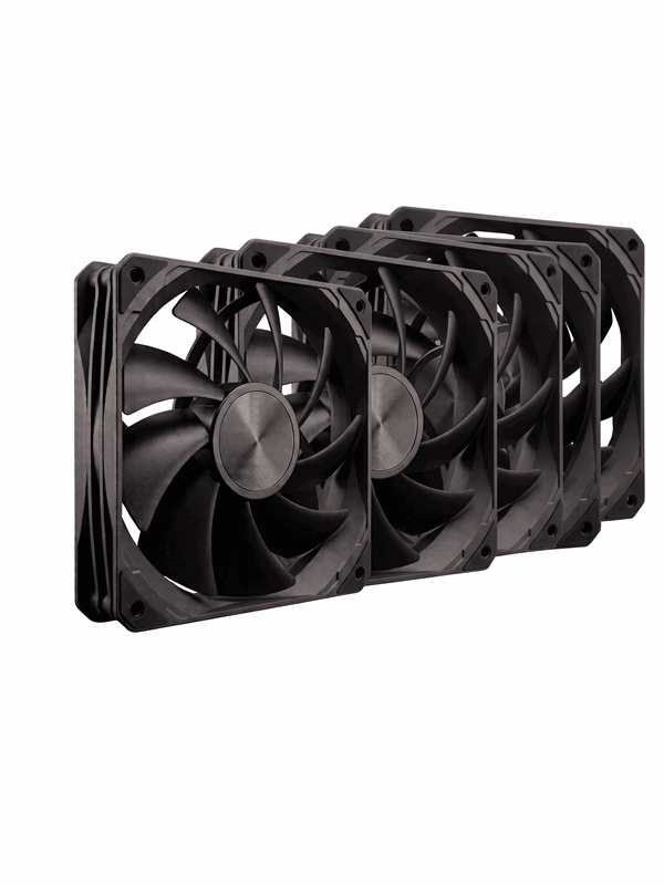 DUTZO F120 Performance (5-pack) - Kabinet køler - 120mm - Sort - 33 dBA