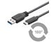 USB kabel - Pro USB-A <-> USB-C - 0.5m - USB 3.0 - Sort - PUSB3.2G1-AC-BLK-0.5M
