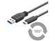USB kabel - Pro USB-A <-> USB-C - 1m - USB 3.0 - Sort - PUSB3.2G1-AC-BLK-1M