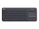 Tastatur - Logitech K400 Plus Ergonomic Wireless Touch - Tastatur - Nordisk - Sort - 920-007141