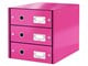 Arkivering & Opbevaring - Leitz Skuffekabinet  Click & Store WOW 3 skuffer Pink - 60480023