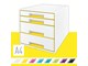 Skrivebordstilbehør - Leitz Skuffekabinet Desk Cube WOW 4-skuffer Gul - 52132016