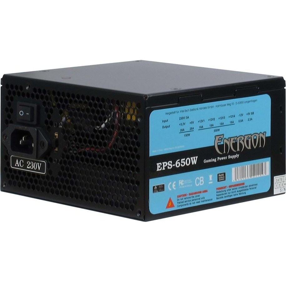 Strømforsyning - Inter-Tech Energon EPS-650W Strømforsyning - 650 Watt - 120 mm - ATX - 80 Plus - 88882022