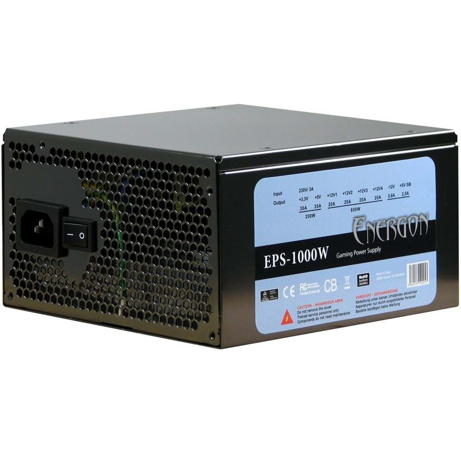Strømforsyning - Inter-Tech Energon EPS-1000W Strømforsyning - 1000 Watt - 120 mm - ATX - 80 Plus - EPS-1000W