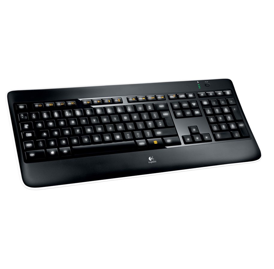 Tastatur - Logitech K800 Wireless Illuminated - DK - Tastatur - Dansk - Sort - 920-002385