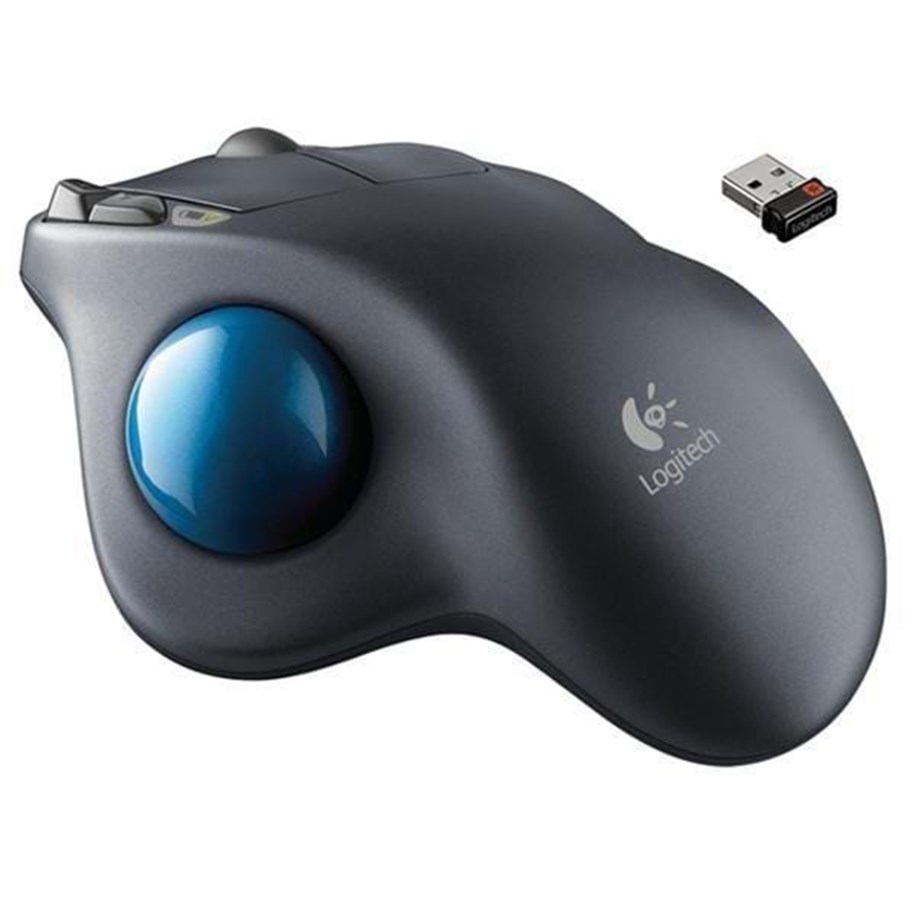 Mus - Logitech M570 Wireless Trackball - Black - Ergonomisk mus - Trackman - 5 knapper - Sort - 910-001882
