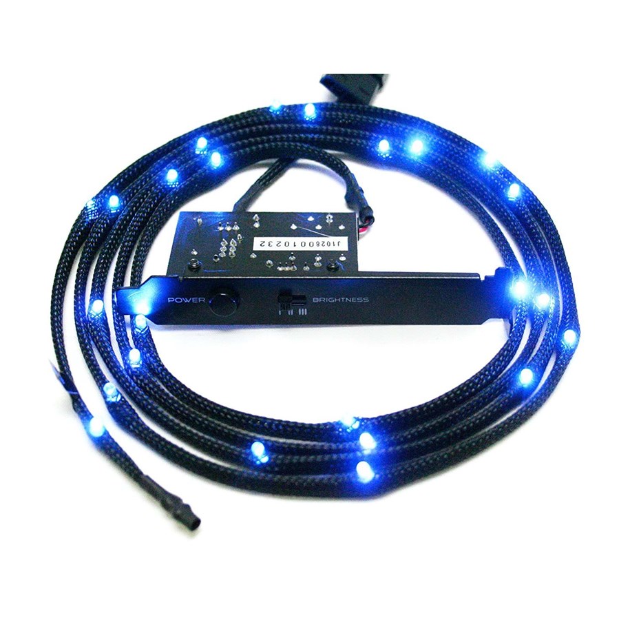Kabinet Tilbehør - NZXT Sleeved LED Kit Cable - 1M - Blue - CB-LED10-BU