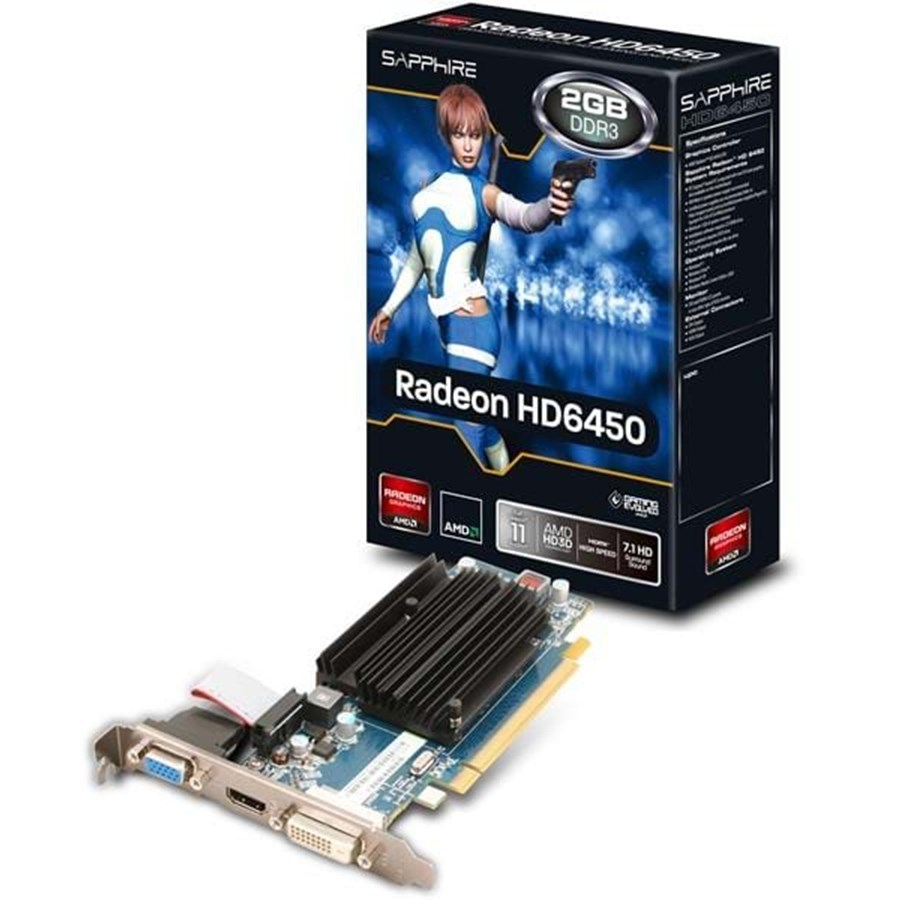 Grafikkort - Sapphire Radeon HD 6450 Low Profile - 2GB GDDR3 RAM - Grafikkort - 11190-09-20G