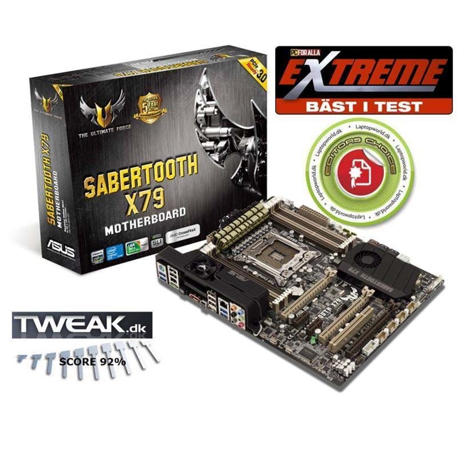 Bundkort - ASUS SABERTOOTH X79 Bundkort - Intel X79 Express - Intel LGA2011 socket - DDR3 RAM - ATX - 90-MIBGW0-G0EAY00Z
