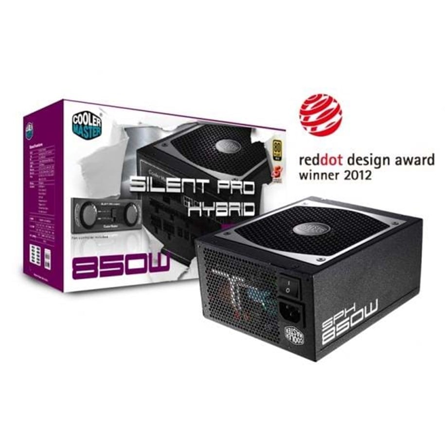 Strømforsyning - Cooler Master Silent Pro Hybrid - 850W Strømforsyning - 850 Watt - 0 - Fanless - 80 Plus Gold certified - RS850-SPHAD3-EU