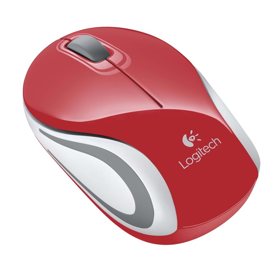 Mus - Logitech M187 Wireless Mini Mouse Red - Mus - Optisk - 3 knapper - Rød - 910-002732