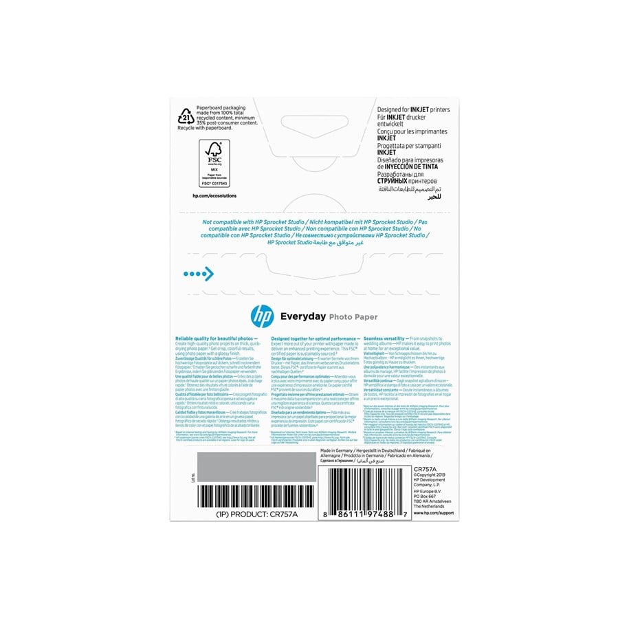 HP Everyday Photo Paper 4x6 Glossy 100 Sheets New Genuine/Sealed