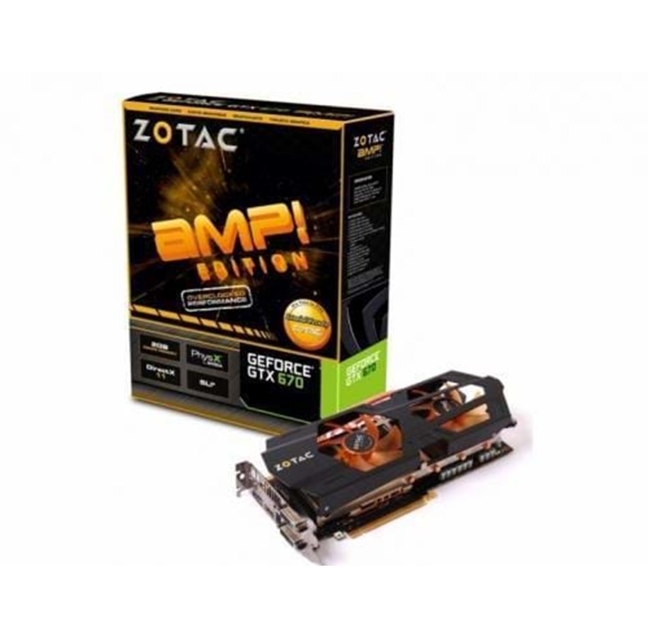 Grafikkort - ZOTAC GeForce GTX 670 AMP! - 2GB GDDR5 RAM - Grafikkort - ZT-60302-10P