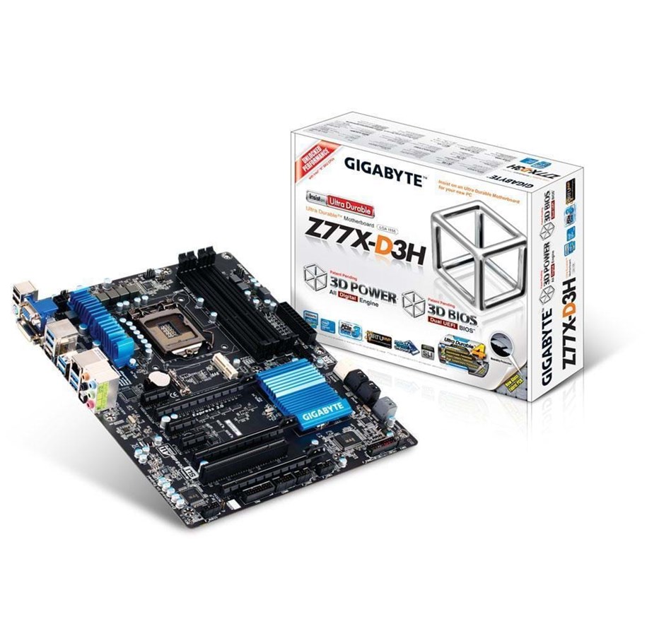 Bundkort - GIGABYTE GA-Z77X-D3H (rev. 1.0) Bundkort - Intel Z77 Express - Intel LGA1155 socket - DDR3 RAM - ATX - GA-Z77X-D3H