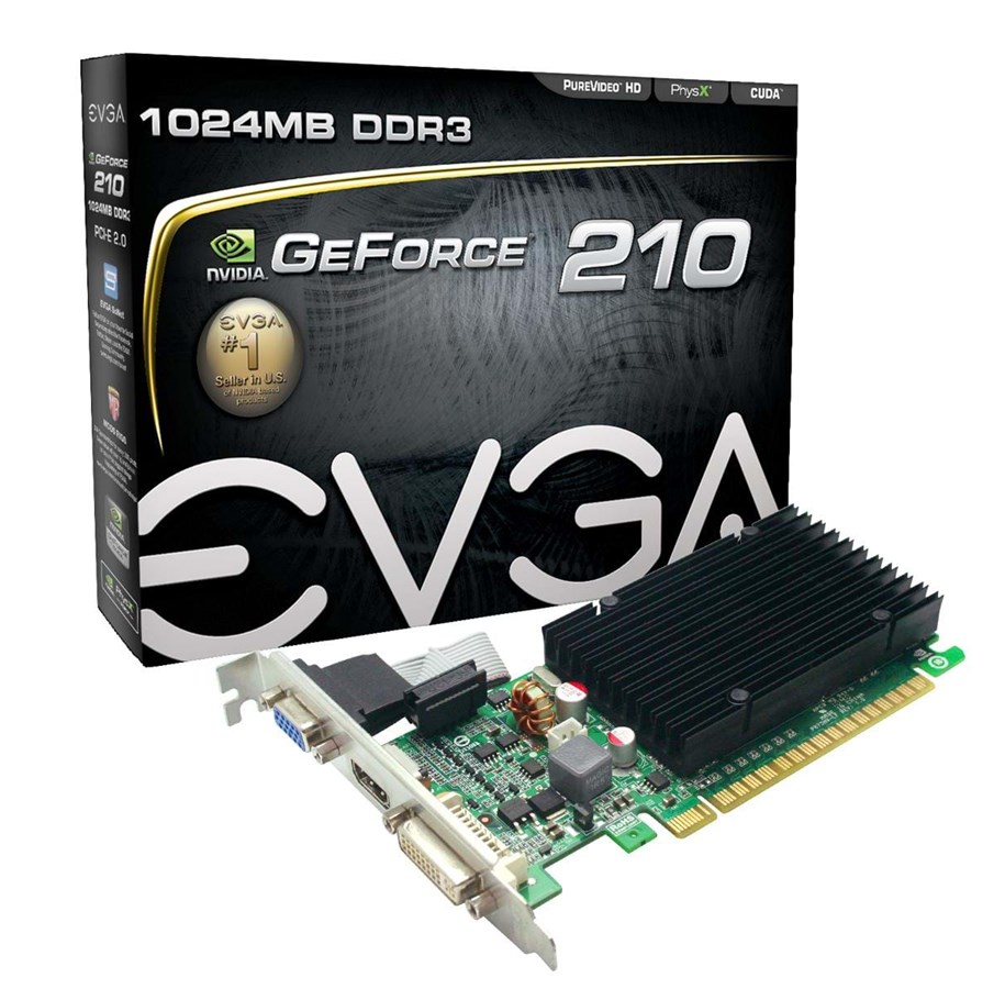 Grafikkort - EVGA GeForce 210 - 1GB GDDR3 RAM - Grafikkort - 01G-P3-1313-KR
