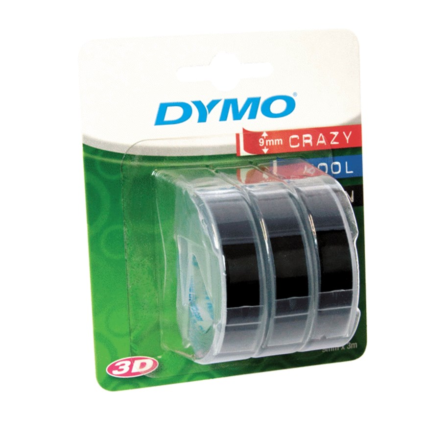DYMO Pr getape Selvkl bende 9mm X 3m Ruller Hvid P Sort 3 pak