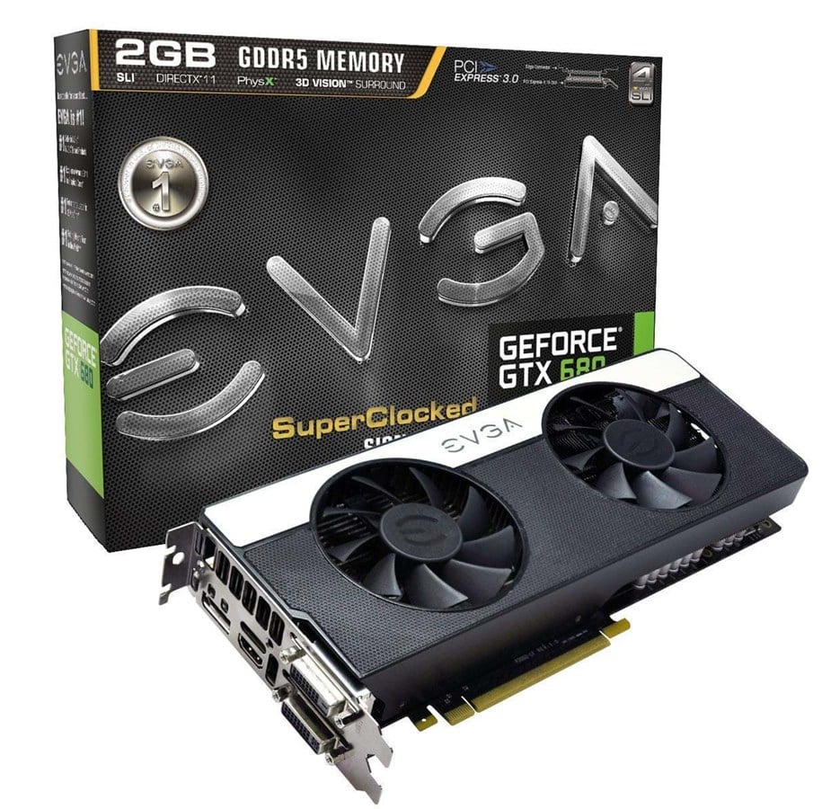 Grafikkort - EVGA GeForce GTX 680 - 2GB GDDR5 RAM - Grafikkort - 02G-P4-2687-KR