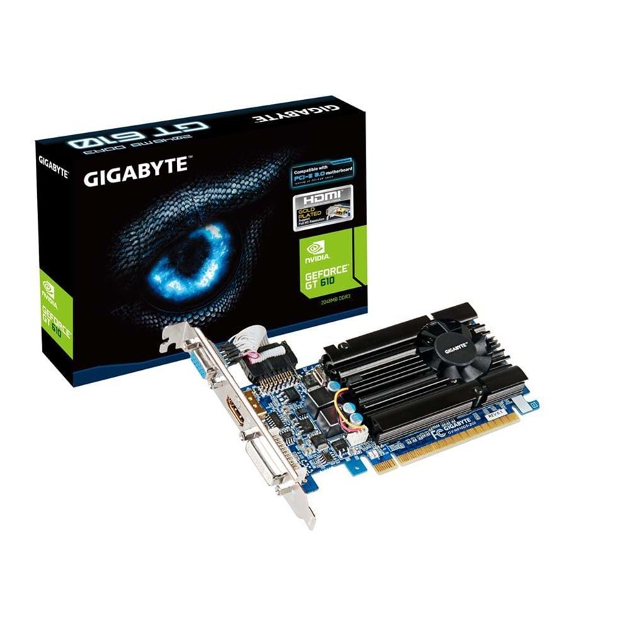 Grafikkort - GIGABYTE GeForce GT 610 - 2GB GDDR3 RAM - Grafikkort - GV-N610D3-2GI