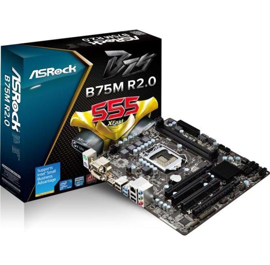 Bundkort - ASRock B75M R2.0 Bundkort - Intel B75 Express - Intel LGA1155 - DDR3 RAM - Micro-ATX - B75M R2.0