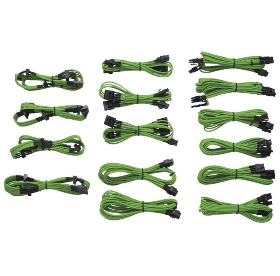 Strømkabel (intern) - Corsair Sleeved Cable Kit - Green - CP-8920047