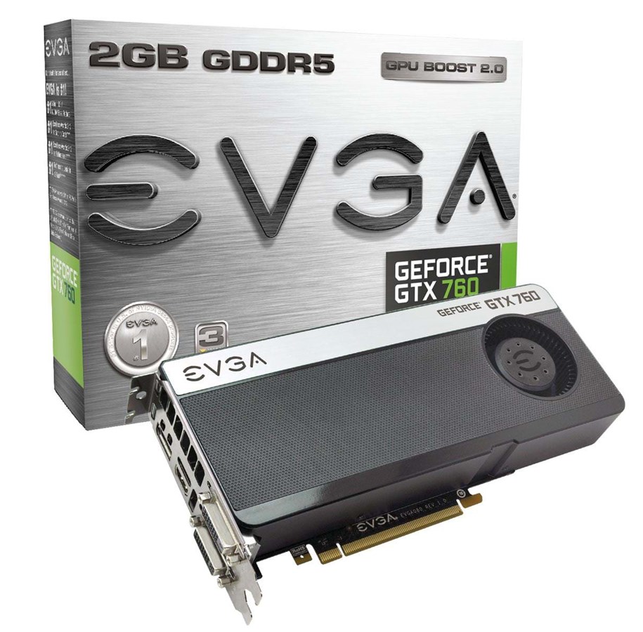 Grafikkort - EVGA GeForce GTX 760 - 2GB GDDR5 RAM - Grafikkort - 02G-P4-2760-KR