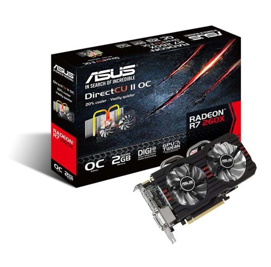 Grafikkort - ASUS Radeon R7 260X - 2GB GDDR5 RAM - Grafikkort - 90YV0520-M0NA00