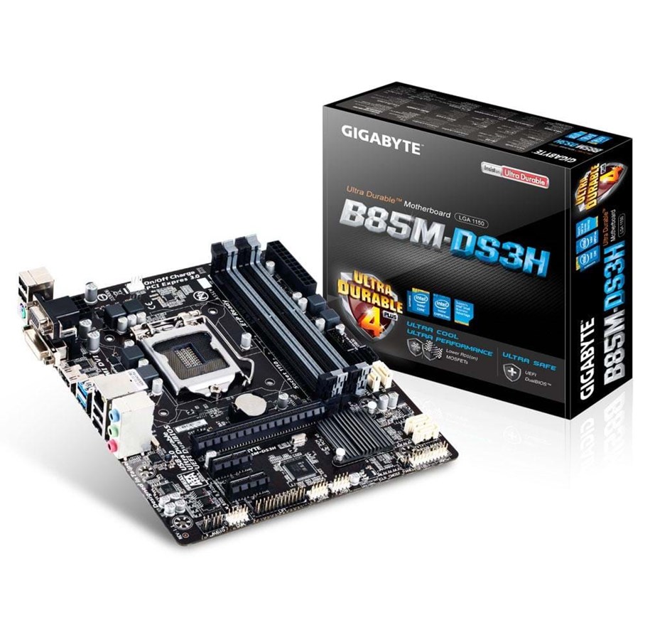 Bundkort - GIGABYTE GA-B85M-DS3H - Haswell Bundkort - Intel B85 Express - Intel LGA1150 socket - DDR3 RAM - Micro-ATX - GA-B85M-DS3H