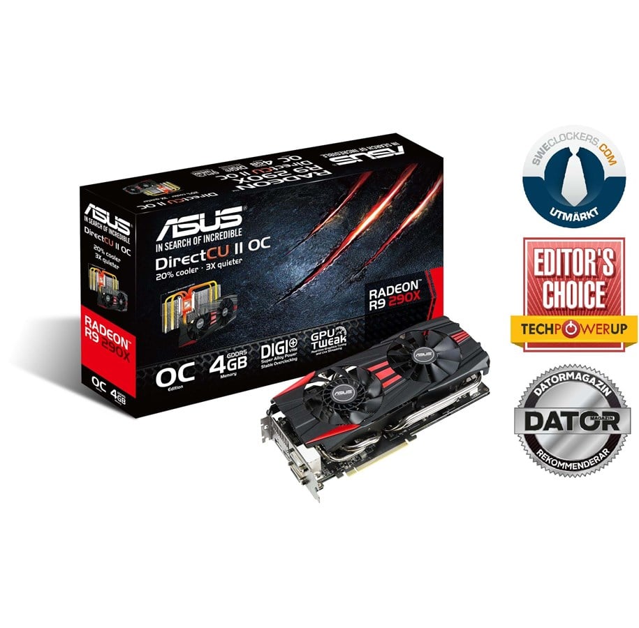 Grafikkort - ASUS Radeon R9 290X - 4GB GDDR5 RAM - Grafikkort - 90YV05C0-M0NA00