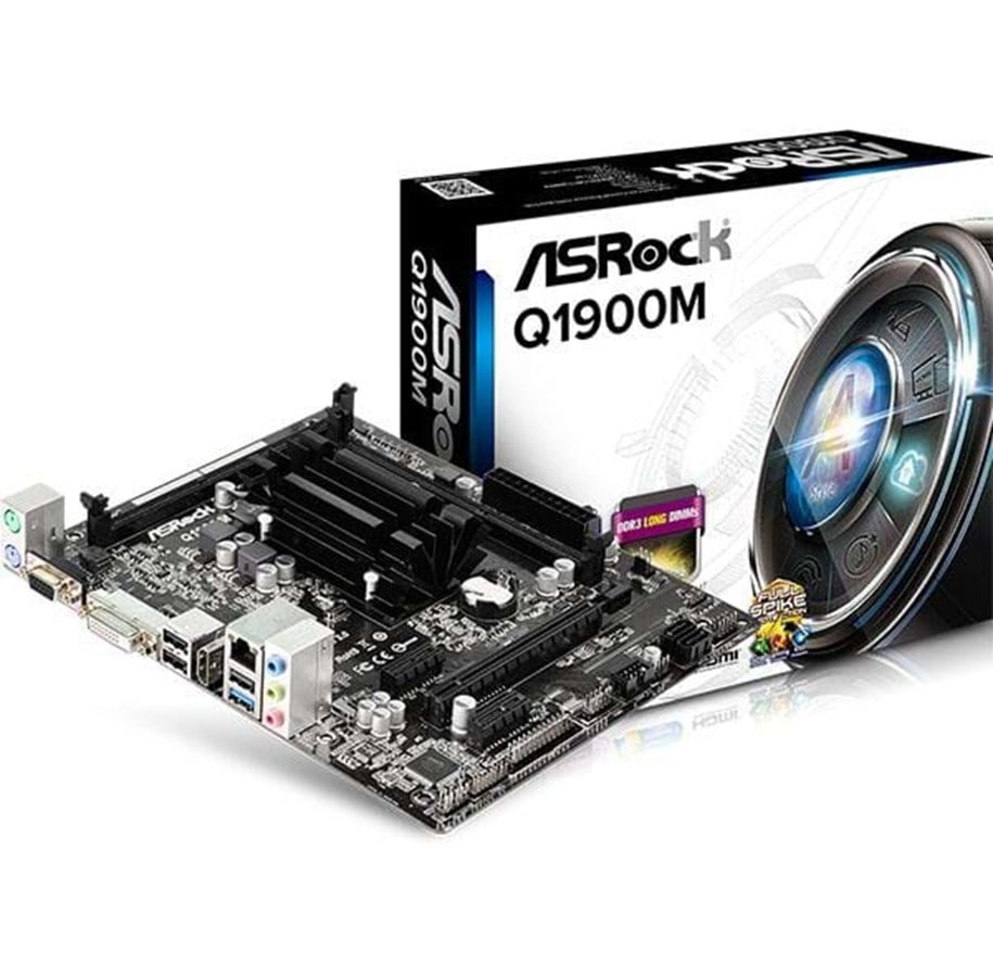 Bundkort - ASRock Q1900M Bundkort - Intel Bay Trail-D - Intel Onboard CPU - DDR3 RAM - Micro-ATX - Q1900M