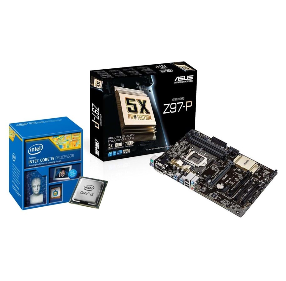 Bundkort - ASUS Z97-P + Intel Core i5-4690K DC Bundkort - socket - Z97-P_i54690K