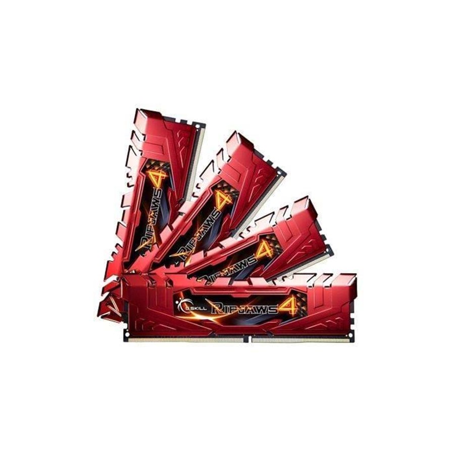 RAM - G.Skill Ripjaws 4 DDR4-3000 - 16GB - CL15 - Quad Channel (4 pcs) - Intel XMP - Rød - F4-3000C15Q-16GRR