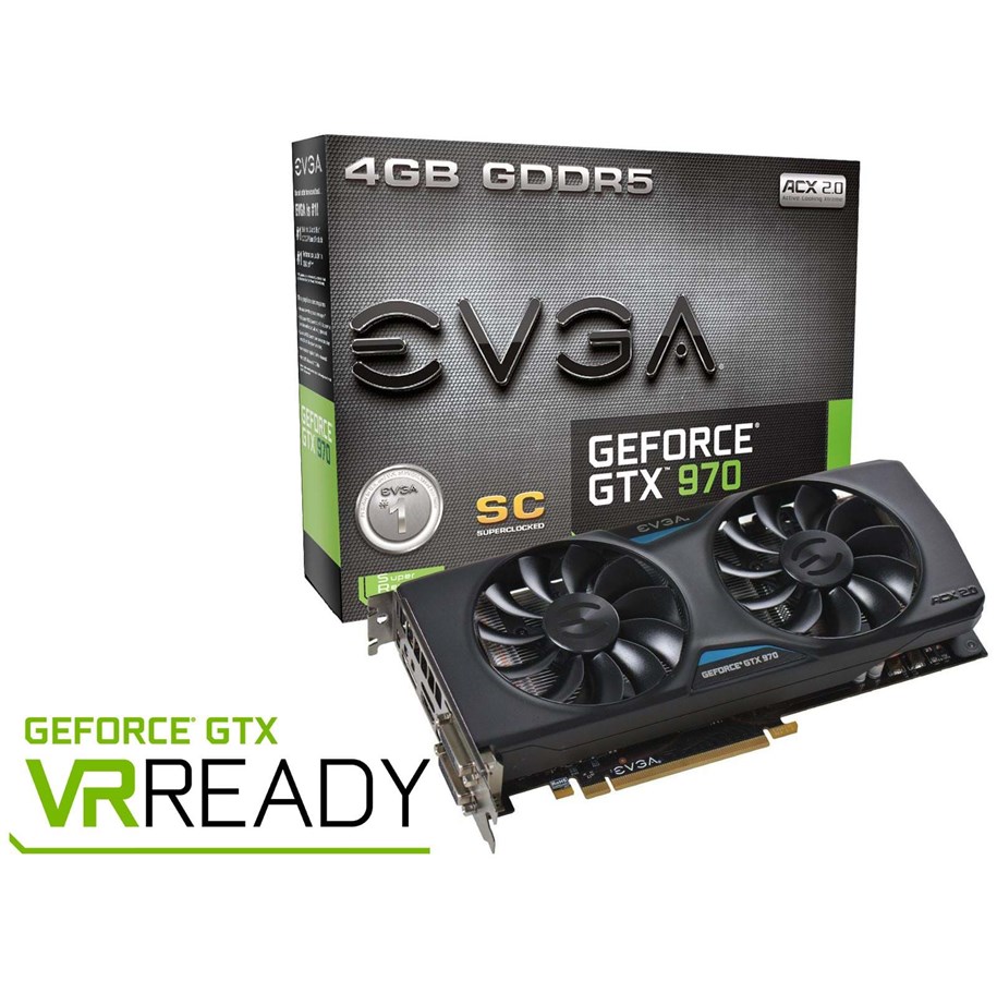 Grafikkort - EVGA GeForce GTX 970 Superclocked ACX 2.0 - 4GB GDDR5 RAM - Grafikkort - 04G-P4-2974-KR
