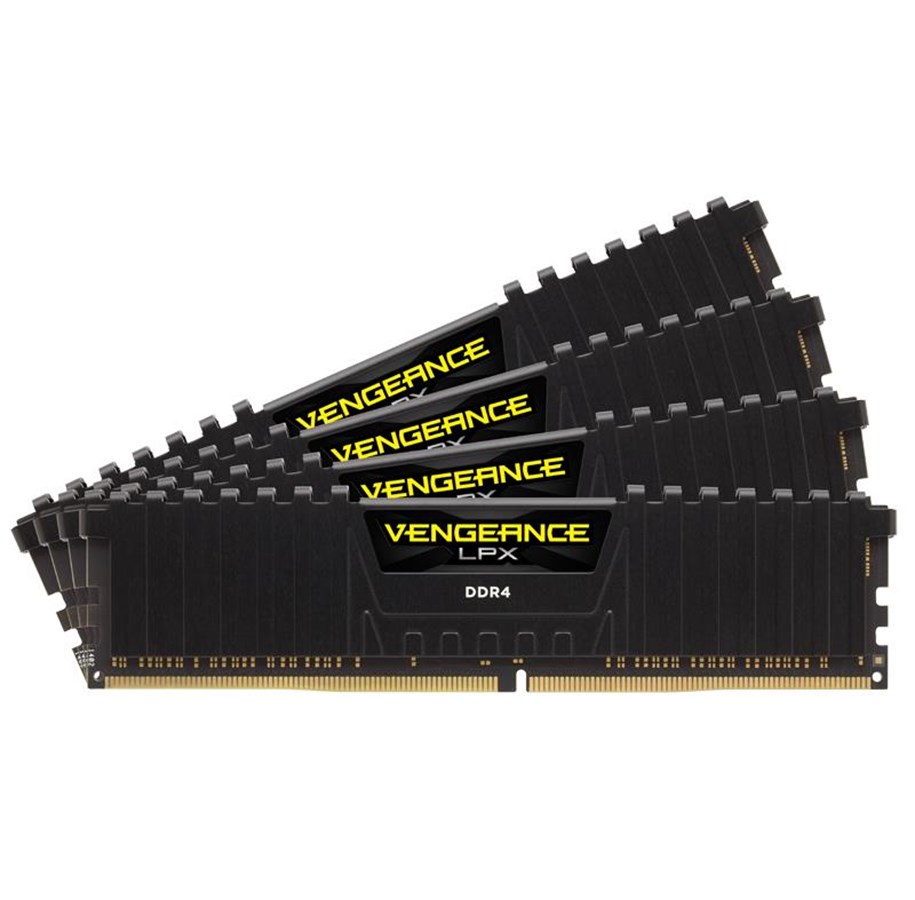 RAM - Corsair Vengeance LPX DDR4-3000 - 16GB - CL15 - Quad Channel (4 pcs) - Intel XMP - Sort - CMK16GX4M4B3000C15