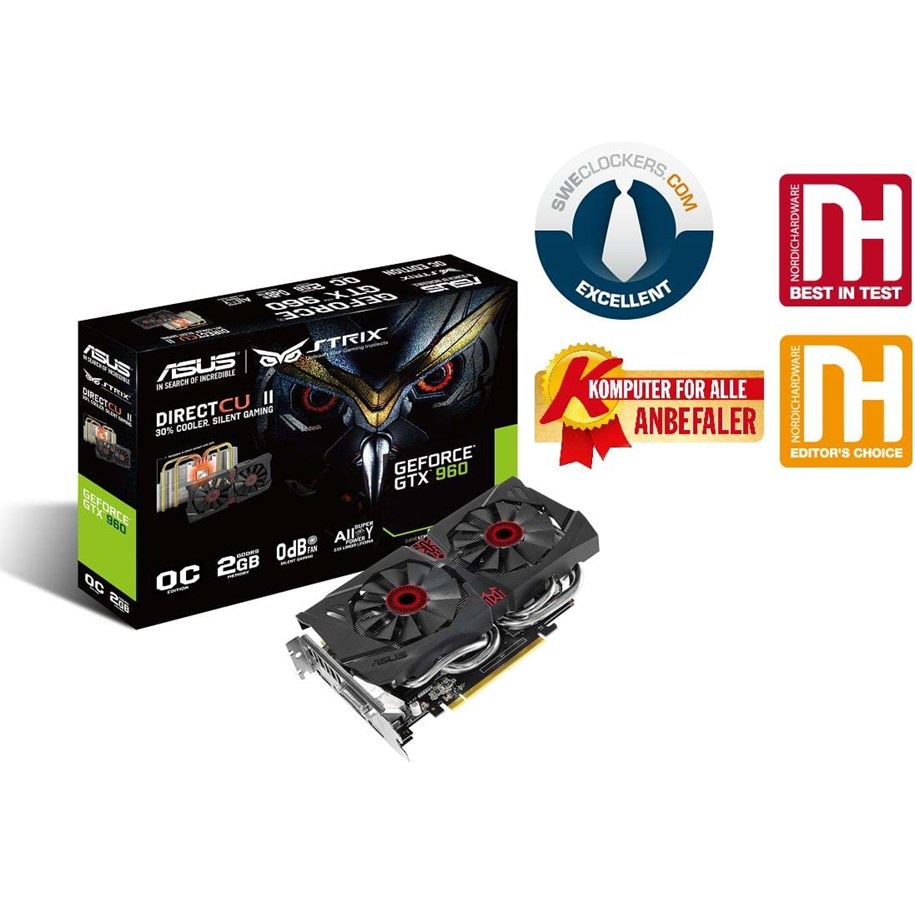 Grafikkort - ASUS GeForce GTX 960 - 2GB GDDR5 RAM - Grafikkort - 90YV07N0-M0NA00
