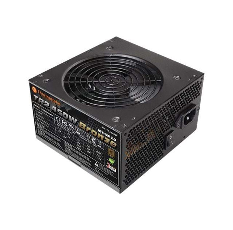 Strømforsyning - Thermaltake TR2 Bronze 450W Strømforsyning - 450 Watt - 120 mm - ATX - 80 Plus Bronze certified - PS-TR2-0450NPCBEU-B