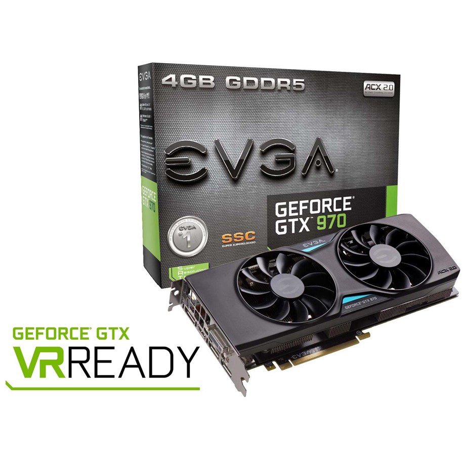 Grafikkort - EVGA GeForce GTX 970 - 4GB GDDR5 RAM - Grafikkort - 04G-P4-3975-KR