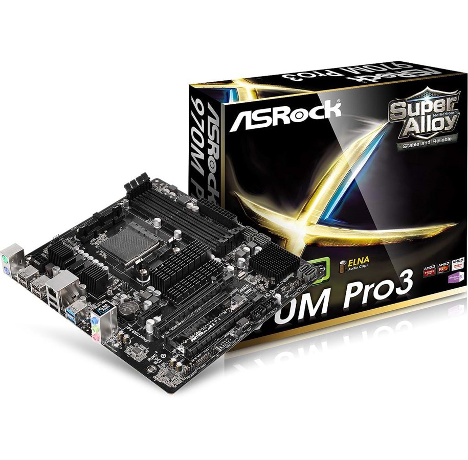 Bundkort - ASRock 970M PRO3 Bundkort - AMD 970 - AMD AM3+ - DDR3 RAM - Micro-ATX - 970M PRO3