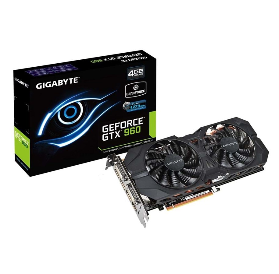 Grafikkort - GIGABYTE GeForce GTX 960 - 4GB GDDR5 RAM - Grafikkort - GV-N960WF2OC-4GD