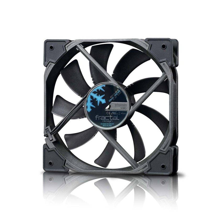Kabinet Køler - Fractal Design Fan Venturi HF-12 - Kabinet køler - 120mm - Sort - 25 dBA - FD-FAN-VENT-HF12-BK