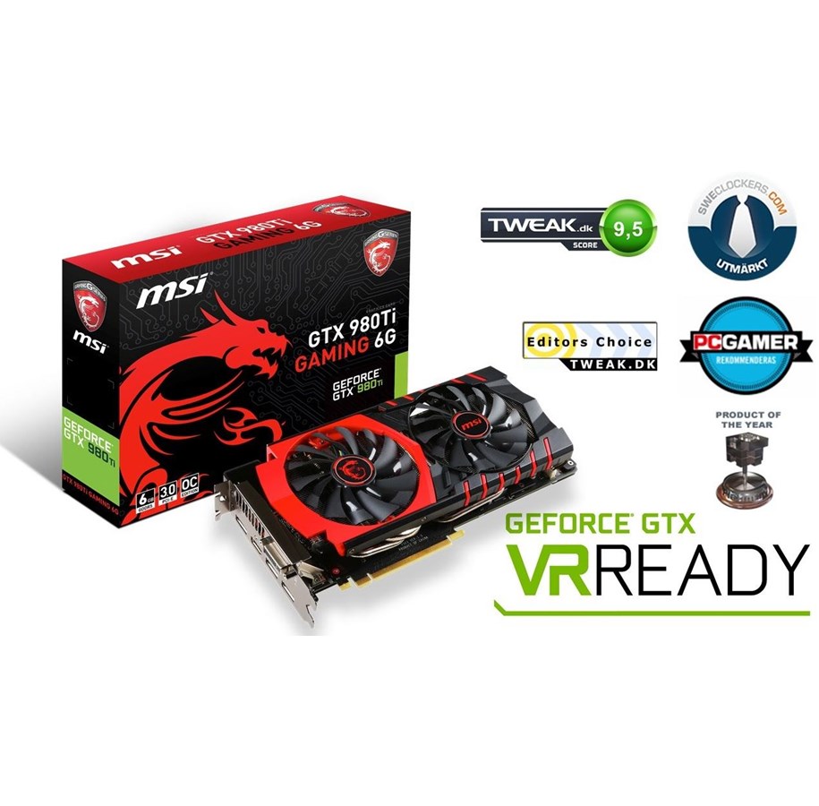 Grafikkort - MSI GeForce GTX 980 Ti OC - 6GB GDDR5 RAM - Grafikkort - GTX 980Ti GAMING 6G