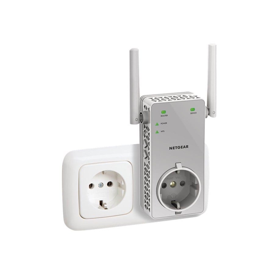 Netværksudstyr & Forlænger til trådløs - Netgear AC750 WiFi Range Extender EX3800 - EX3800-100PES