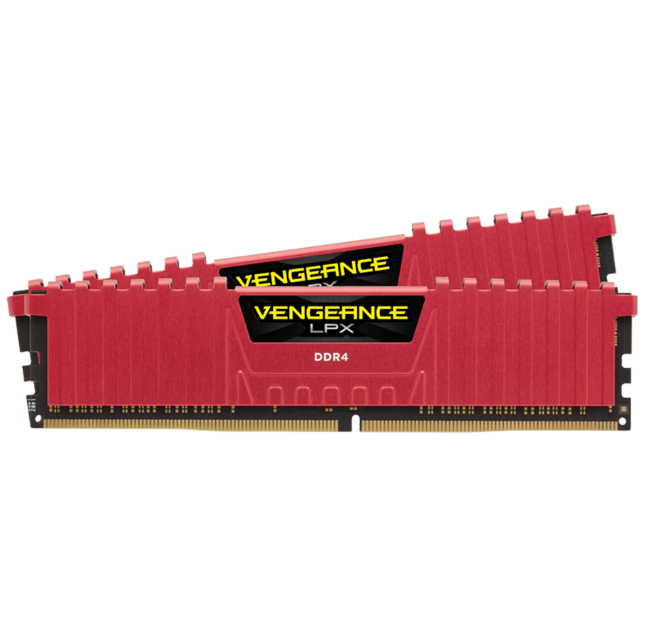 RAM - Corsair Vengeance LPX DDR4-2666 - 16GB - CL16 - Dual Channel (2 pcs) - Intel XMP - Rød - CMK16GX4M2A2666C16R