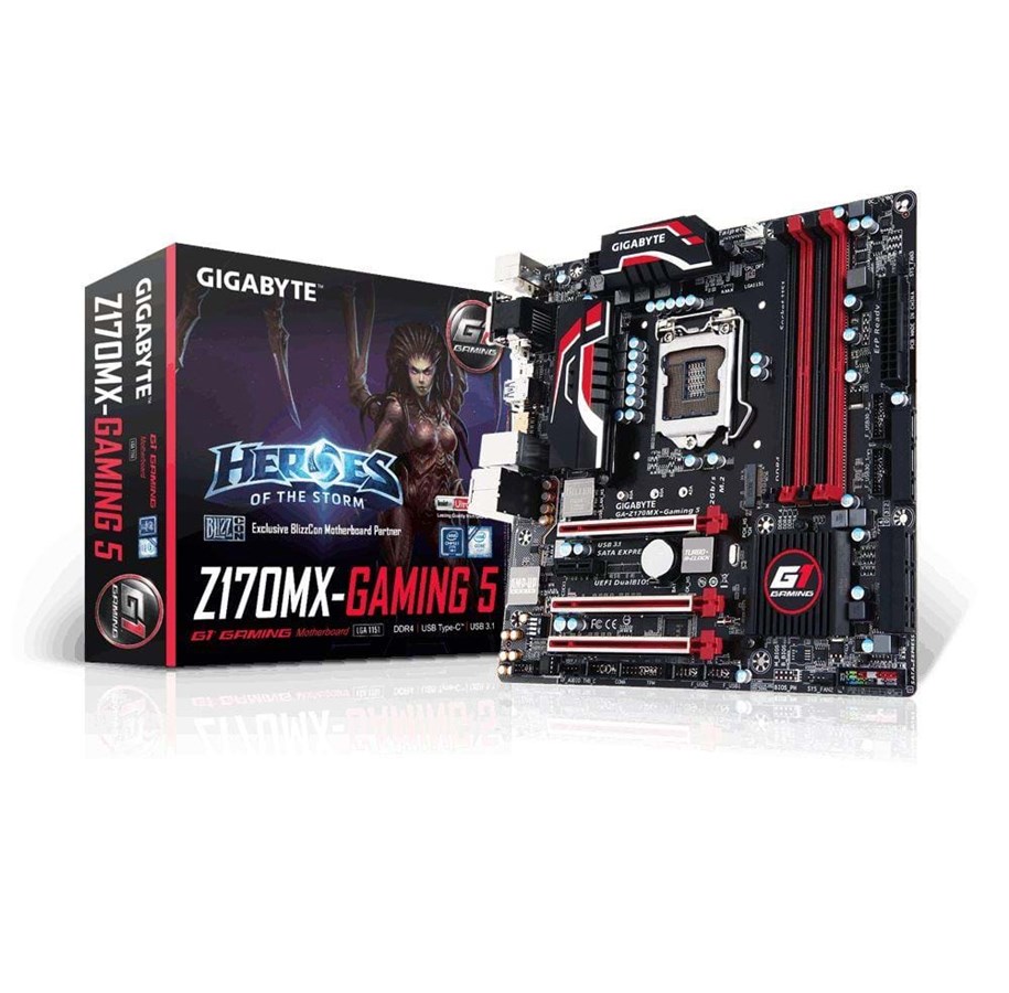 Bundkort - GIGABYTE GA-Z170MX-Gaming 5 Bundkort - Intel Z170 - Intel LGA1151 socket - DDR4 RAM - Micro-ATX - GA-Z170MX-GAMING 5