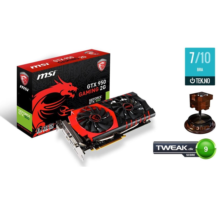 Grafikkort - MSI GeForce GTX 950 - 2GB GDDR5 RAM - Grafikkort - GTX 950 GAMING 2G