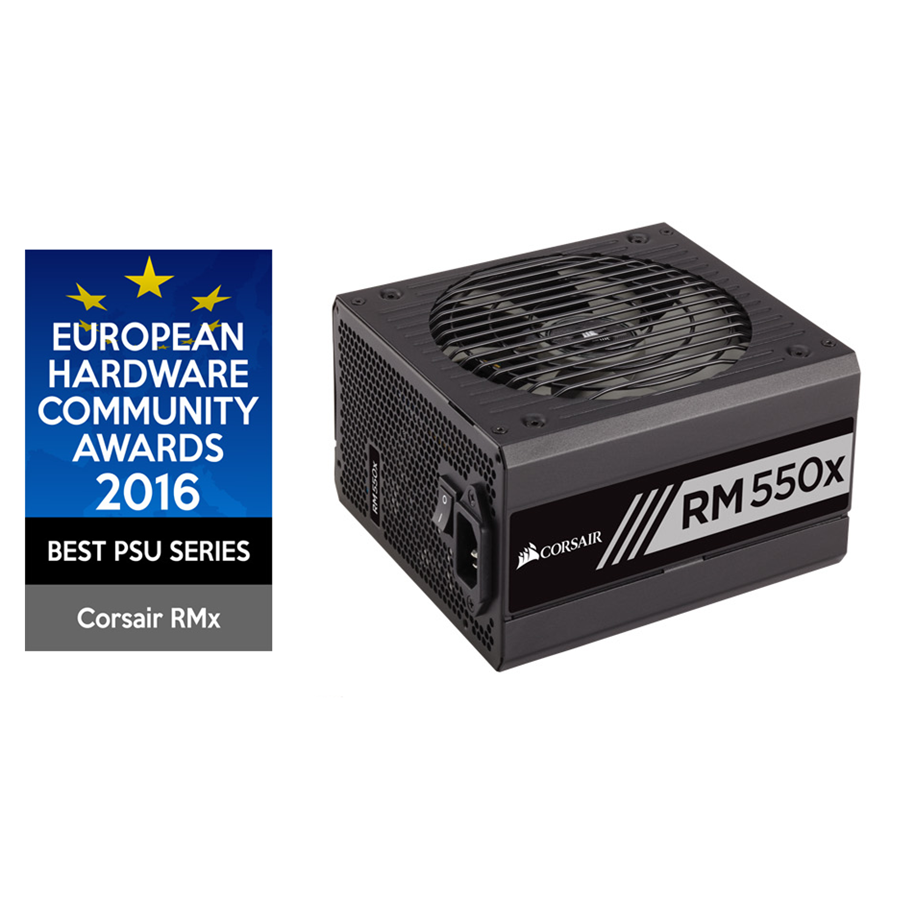 Strømforsyning - Corsair RM550x Strømforsyning - 550 Watt - 135 mm - ATX - 80 Plus Gold certified - CP-9020090-EU
