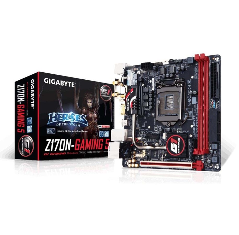 Bundkort - GIGABYTE GA-Z170N-GAMING 5 Bundkort - Intel Z170 - Intel LGA1151 - DDR4 RAM - Mini-ITX - GA-Z170N-GAMING 5