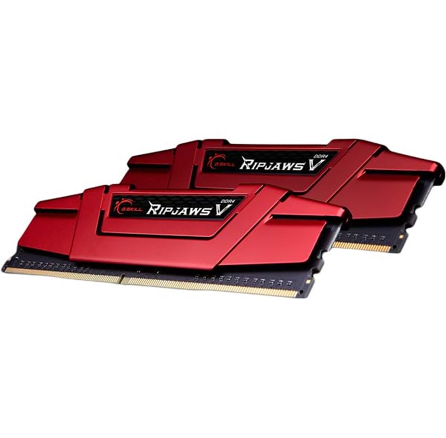 RAM - G.Skill Ripjaws V DDR4-2800 - 16GB - CL15 - Dual Channel (2 pcs) - Intel XMP - Rød - F4-2800C15D-16GVRB